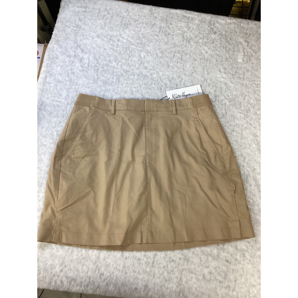 Walter Hagen Clubhouse Women 10 Classic Khaki 16" Skort Stretch Golf Tennis NEW